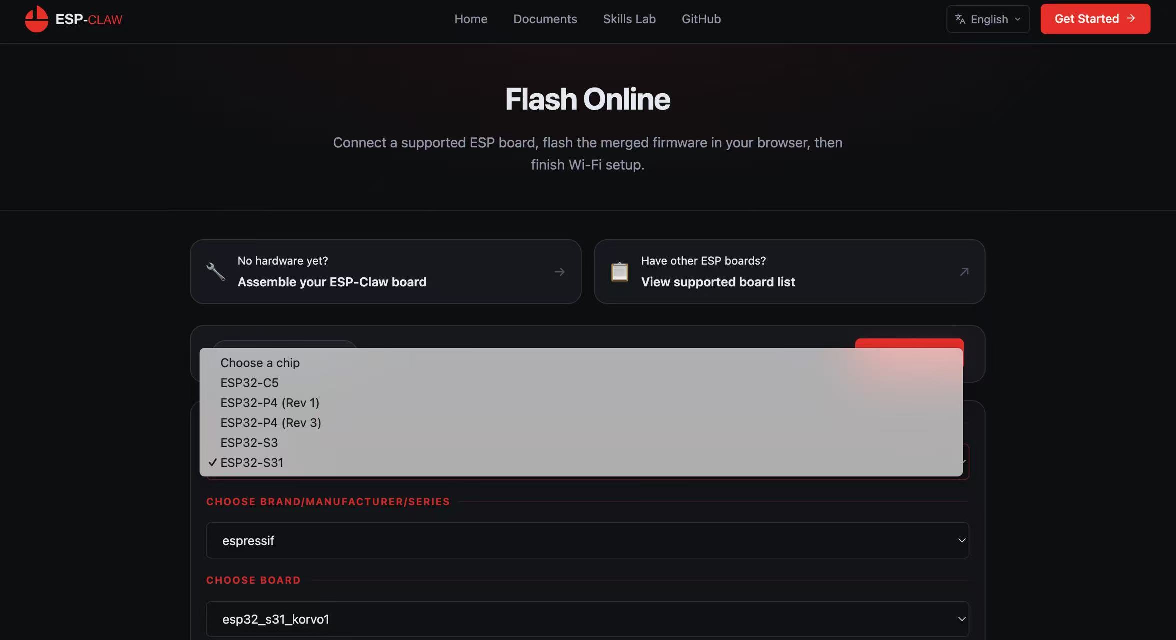 ESP-Claw online flashing 附件图